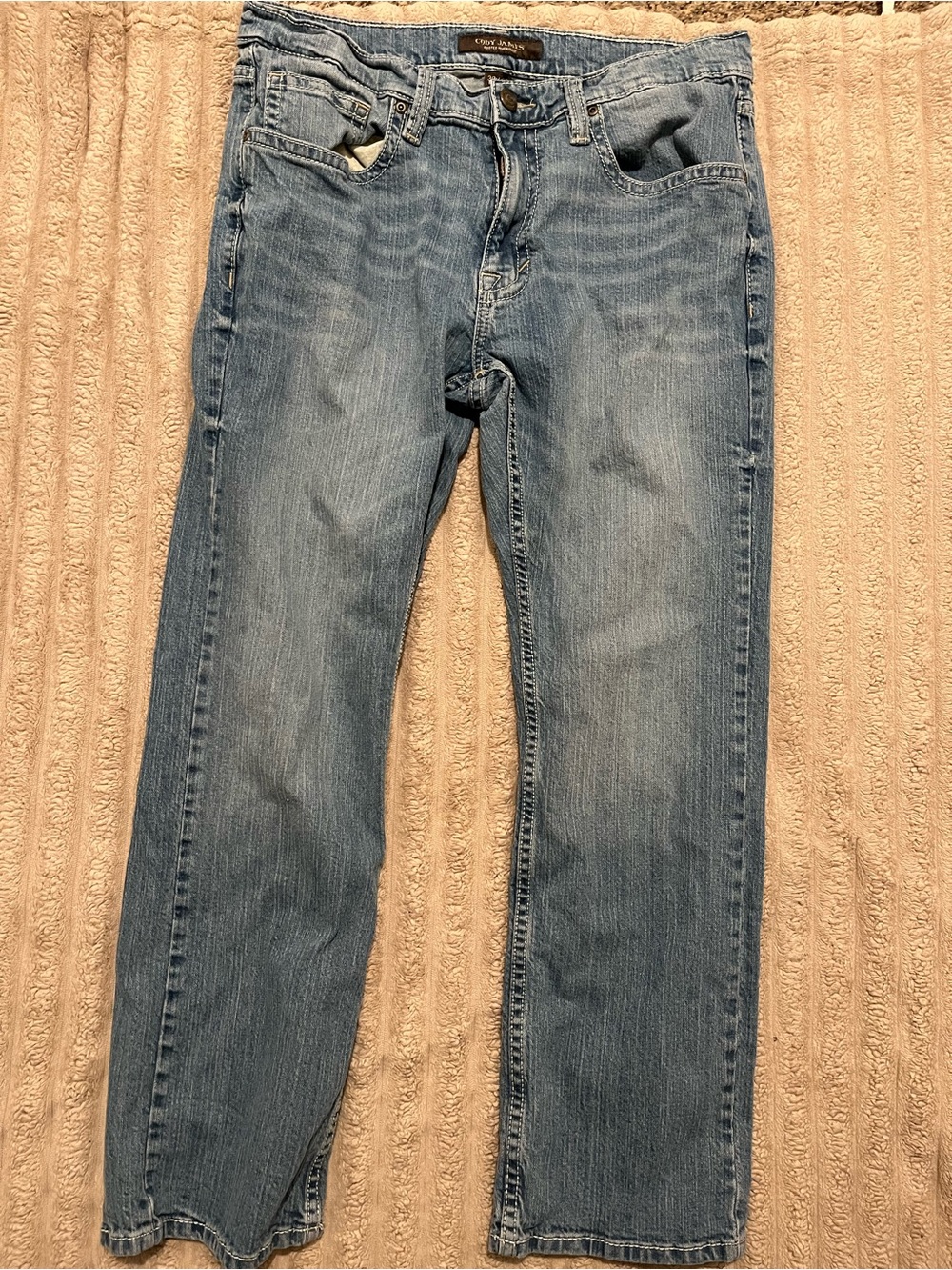 Straight Leg Light Blue Jeans - Unbranded